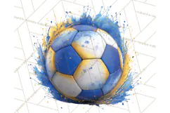 Soccer Clipart PNG with Team Color Paint Splash Design Product Image 4