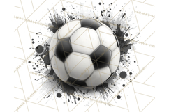 Soccer Clipart PNG with Team Color Paint Splash Design Product Image 2