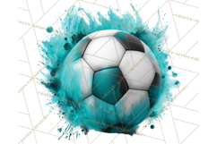 Soccer Clipart PNG with Team Color Paint Splash Design Product Image 4