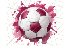 Soccer Clipart PNG with Team Color Paint Splash Design Product Image 4