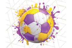 Soccer Clipart PNG with Team Color Paint Splash Design Product Image 5
