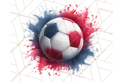 Soccer Clipart PNG with Team Color Paint Splash Design Product Image 2