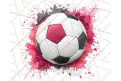 Soccer Clipart PNG with Team Color Paint Splash Design Product Image 3