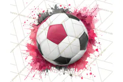 Soccer Clipart PNG with Team Color Paint Splash Design Product Image 3