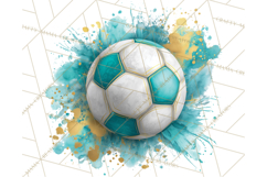 Soccer Clipart PNG with Team Color Paint Splash Design Product Image 4