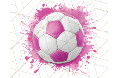 Soccer Clipart PNG with Team Color Paint Splash Design Product Image 2