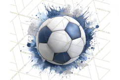 Soccer Clipart PNG with Team Color Paint Splash Design Product Image 3