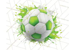 Soccer Clipart PNG with Team Color Paint Splash Design Product Image 4