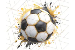 Soccer Clipart PNG with Team Color Paint Splash Design Product Image 2
