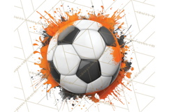 Soccer Clipart PNG with Team Color Paint Splash Design Product Image 3