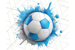 Soccer Clipart PNG with Team Color Paint Splash Design Product Image 4