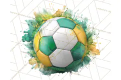 Soccer Clipart PNG with Team Color Paint Splash Design Product Image 2