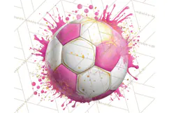 Soccer Clipart PNG with Team Color Paint Splash Design Product Image 3