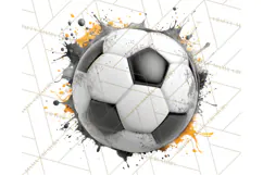 Soccer Clipart PNG with Team Color Paint Splash Design Product Image 4
