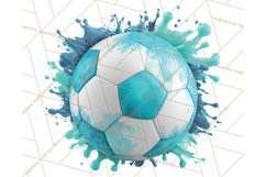 Soccer Clipart PNG with Team Color Paint Splash Design Product Image 5