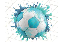 Soccer Clipart PNG with Team Color Paint Splash Design Product Image 5