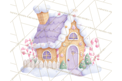Gingerbread Village Gouache PNG Clipart Product Image 3