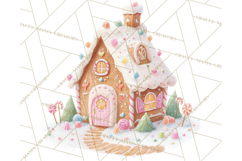 Gingerbread Village Gouache PNG Clipart Product Image 5