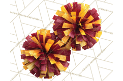 Cheerleader Clipart PNG with Glitter Pom and Color Splash Product Image 3