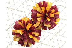 Cheerleader Clipart PNG with Glitter Pom and Color Splash Product Image 3