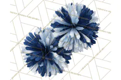 Cheerleader Clipart PNG with Glitter Pom and Color Splash Product Image 4