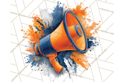 Cheerleader Clipart PNG with Glitter Pom and Color Splash Product Image 3