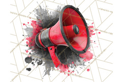 Cheerleader Clipart PNG with Glitter Pom and Color Splash Product Image 2