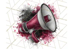 Cheerleader Clipart PNG with Glitter Pom and Color Splash Product Image 2