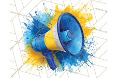 Cheerleader Clipart PNG with Glitter Pom and Color Splash Product Image 4