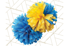 Cheerleader Clipart PNG with Glitter Pom and Color Splash Product Image 2