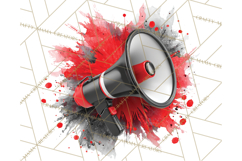 Cheerleader Clipart PNG with Glitter Pom and Color Splash Product Image 4