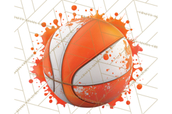 Basketball Clipart PNG with Team Color Paint Splash Design Product Image 4
