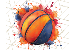 Basketball Clipart PNG with Team Color Paint Splash Design Product Image 4
