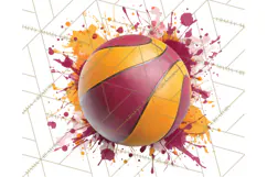 Basketball Clipart PNG with Team Color Paint Splash Design Product Image 3