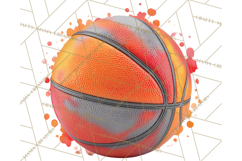 Basketball Clipart PNG with Team Color Paint Splash Design Product Image 5