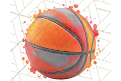 Basketball Clipart PNG with Team Color Paint Splash Design Product Image 5