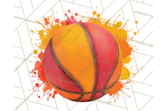 Basketball Clipart PNG with Team Color Paint Splash Design Product Image 2