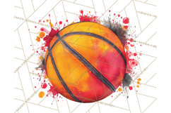 Basketball Clipart PNG with Team Color Paint Splash Design Product Image 4