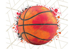 Basketball Clipart PNG with Team Color Paint Splash Design Product Image 5