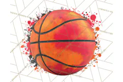 Basketball Clipart PNG with Team Color Paint Splash Design Product Image 5