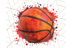 Basketball Clipart PNG with Team Color Paint Splash Design Product Image 3