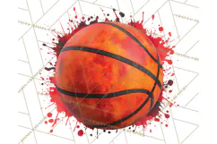 Basketball Clipart PNG with Team Color Paint Splash Design Product Image 3