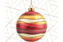 Christmas Ornaments Clipart PNG, Realistic Holiday Ornaments Product Image 2