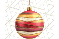 Christmas Ornaments Clipart PNG, Realistic Holiday Ornaments Product Image 2
