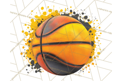 Basketball Clipart PNG with Team Color Paint Splash Design Product Image 4