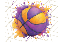 Basketball Clipart PNG with Team Color Paint Splash Design Product Image 3