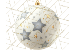 Christmas Ornaments Clipart PNG, Realistic Holiday Ornaments Product Image 3