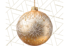 Christmas Ornaments Clipart PNG, Realistic Holiday Ornaments Product Image 5