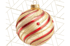 Christmas Ornaments Clipart PNG, Realistic Holiday Ornaments Product Image 2