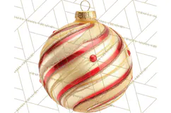 Christmas Ornaments Clipart PNG, Realistic Holiday Ornaments Product Image 2